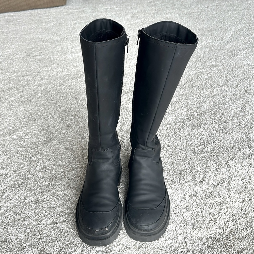 Zara black long boots 36
